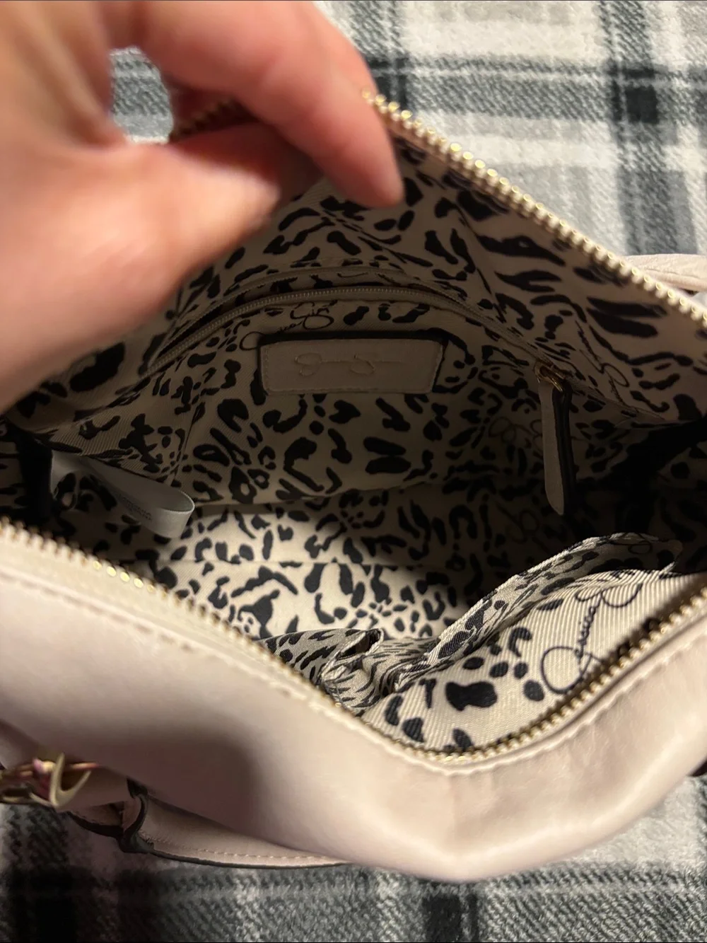Jessica Simpson Light Blush Leather Satchel with Gold Hardware
